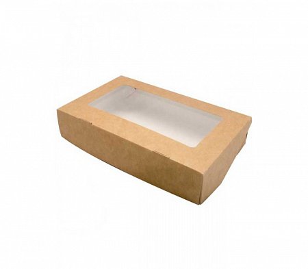 Коробка для десертов 200х120х40, (упаковка 50 шт, крафт, с окном)