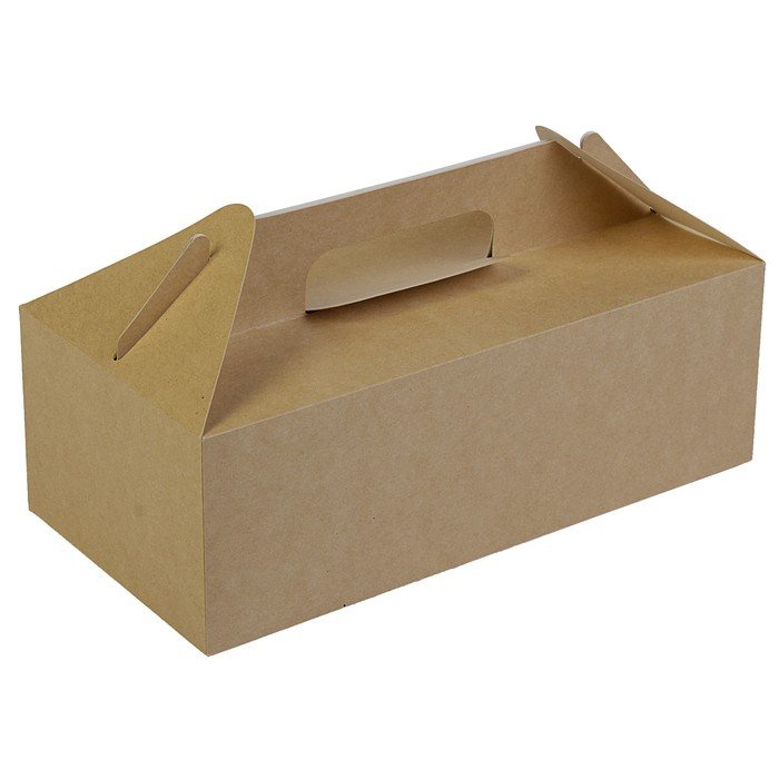 Крафт-коробка с ручками универсальная 288х142х98 (упаковка 25 шт., крафт)